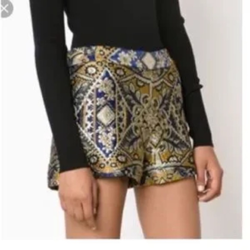 alice + olivia brocade jacquard shorts size: 6
